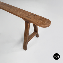 Carica l&#39;immagine nel visualizzatore di Gallery, Narrow solid wood bench, 1930s
