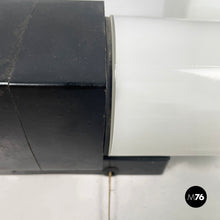 Load image into Gallery viewer, Wall lamps in opaline glass and black Bakelite, 1950s

