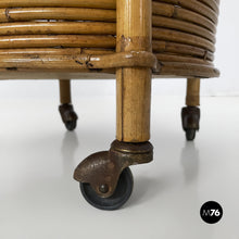 Charger l'image dans la galerie, Bamboo and rattan serving trolley, 1960s
