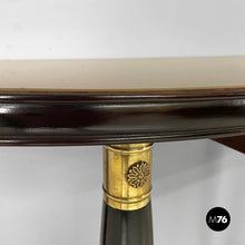 Load image into Gallery viewer, Wall console in wood, brass and glass, 1940s
