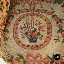 Load image into Gallery viewer, Bench in wood and fabric, 1800s
