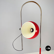 画像をギャラリービューアに読み込む, Adjustable floor lamp in red metal, 1970s
