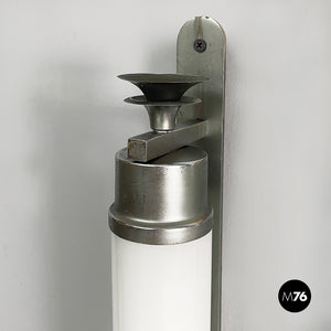 Wall lamps in opaline glass and metal, 1930s