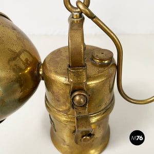 Miner's lantern in bass, late 1800s-early 1900s