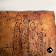 画像をギャラリービューアに読み込む, Leather sheet with hand drawing, 1950-1990s
