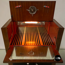 Load image into Gallery viewer, Wooden bar cabinet with lamp, 1940s
