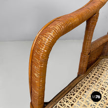 Load image into Gallery viewer, Two-seater outdoor bench in rattan, 1960s
