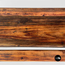 画像をギャラリービューアに読み込む, Italian Art Deco wooden and white cast iron bench, 1930s
