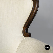 Load image into Gallery viewer, Armchairs in wood and white fabric, 1930s
