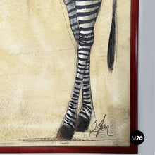 Load image into Gallery viewer, Painting of a zebra by Etiennette Johan, 1930s
