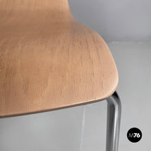 将图片加载到图库查看器，Chair in light wood and metal, 1980s
