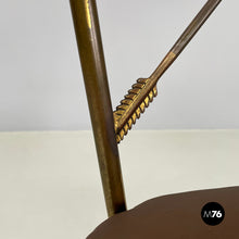 画像をギャラリービューアに読み込む, Chair in brass and brown fabric, 1950s
