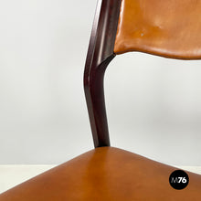 Load image into Gallery viewer, Chair in brown leather and dark wood, 1960s
