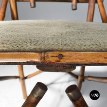 Load image into Gallery viewer, Chairs in fabric and bamboo, 1930s
