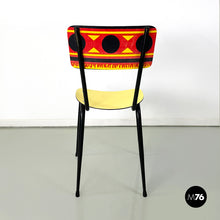 Load image into Gallery viewer, Chairs Paulista in yellow, red, black formica and black metal, 1960s
