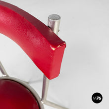 画像をギャラリービューアに読み込む, Chairs in red faux leather and metal, 1930s
