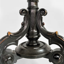 Load image into Gallery viewer, Stool in wood and brown leather, 1930s
