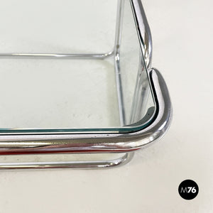 Coffee tables in glass and chromed steel, 1970s