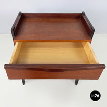 画像をギャラリービューアに読み込む, Wooden coffee table with shelves and drawer, 1960s
