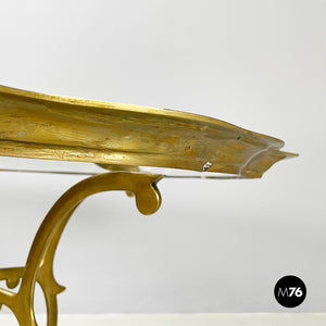 Coffee table in glass and brass, 1960s