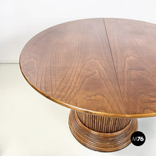 Load image into Gallery viewer, Round or oval wooden dining table with extensions, 1960s
