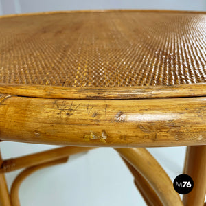 Round dining table in rattan, 1960s