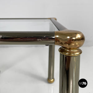 Coffe tables in metal and glass, 1980s