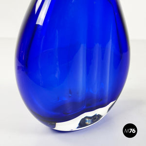 Blue Murano glass vase by Venini, 1990s