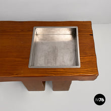 Carica l'immagine nel visualizzatore di Gallery, Wooden bench with flower box, 1970s
