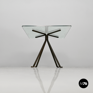 Coffee table in metal and glass Cuginetto by Enzo Mari for Driade, 1970s