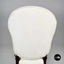 将图片加载到图库查看器，Wooden and white fabric armchairs, 1930s
