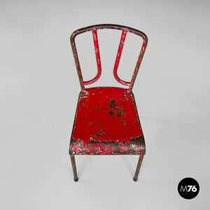 Red metal chairs, 1940s