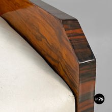 将图片加载到图库查看器，Armchairs in wood and white leatherette, 1930s
