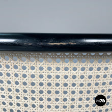 Load image into Gallery viewer, Chair in straw and black wood, 1980s
