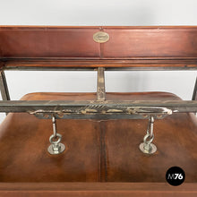Load image into Gallery viewer, Wardrobe in brown leather and metal, 1980s

