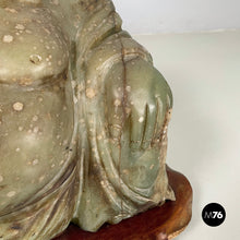 Charger l&#39;image dans la galerie, Buddha sculpture in jade and wood, 1950s
