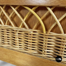 将图片加载到图库查看器，Chest of drawers in wood and rattan, 1960s
