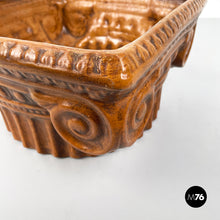 Load image into Gallery viewer, Ionic capital centerpiece in brown ceramic, 1980s
