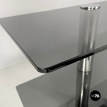 Carica l&#39;immagine nel visualizzatore di Gallery, Console in smoked glass and steel, 1980s

