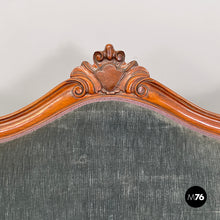 将图片加载到图库查看器，Sofa in light blue velvet and wood, 1930s
