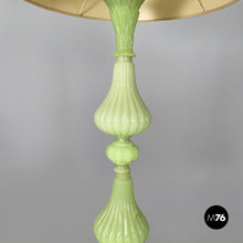 Load image into Gallery viewer, Floor lamp in fabric and green opaline glass, 1930s
