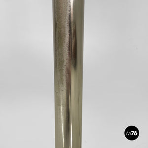Floor lamp in burnished metal and white plexiglass, 1970s