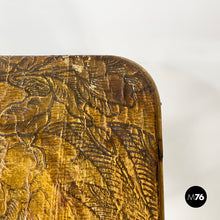 Load image into Gallery viewer, Pedestal in brown leather and bamboo, 1930s
