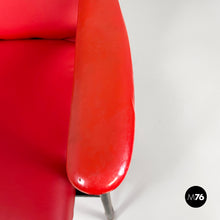 Load image into Gallery viewer, Armchair in red sky and black metal, 1960s

