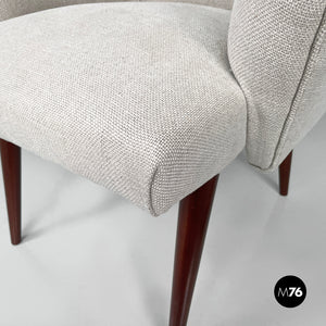 Armchairs in fabric and wood, 1940s