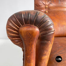 Load image into Gallery viewer, Armchairs in brown leather, 1920s
