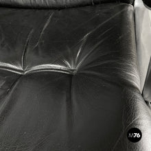 将图片加载到图库查看器，Office armchair in black leather and metal, 1980s
