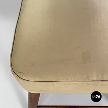 Carica l'immagine nel visualizzatore di Gallery, Pouf in wood and beige satin, 1940s

