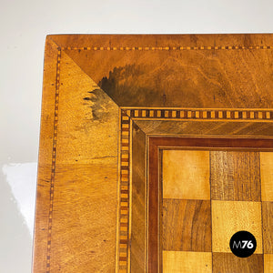 Wooden game table  with chessboard, early 1900s