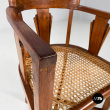Carica l&#39;immagine nel visualizzatore di Gallery, Tub chair in wood and straw, 1930s
